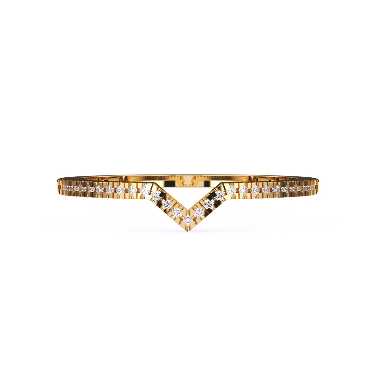 Fancy V Shape Diamond Wedding Band
